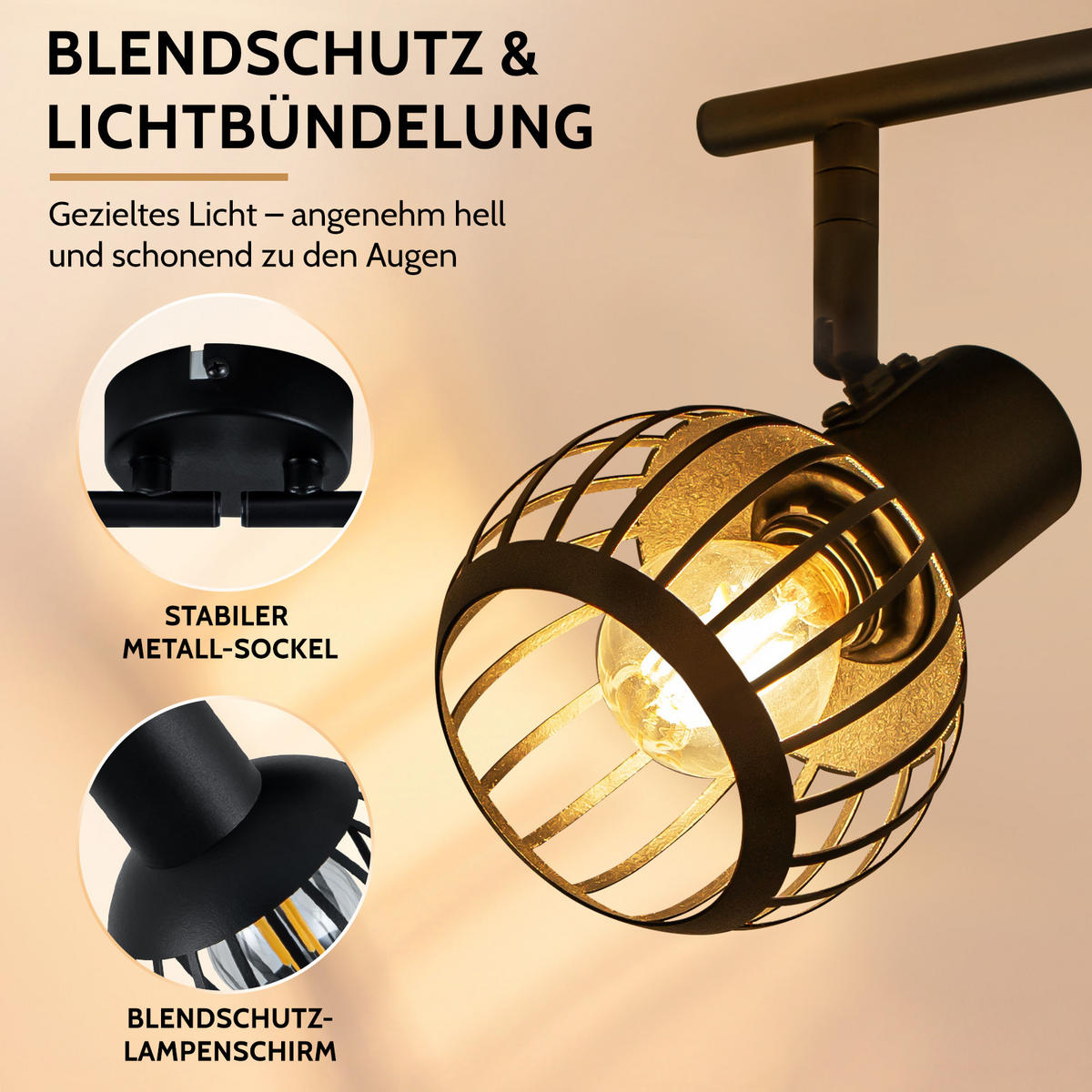 DECKENSTRAHLER Thromix 63/14.2/17 cm - Schwarz, Metall (63/14.2/17cm) - ZMH