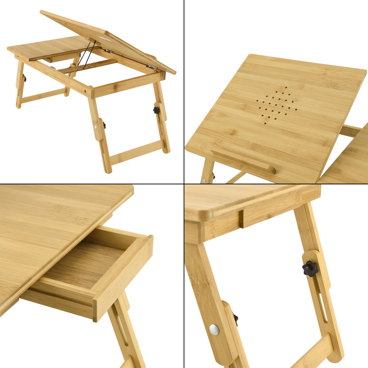 LAPTOPTISCH Trysil - Naturfarben, Holz (35/55/28cm) - [en.casa]