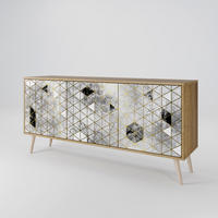 SIDEBOARD ASHEN ARIA, Eicheneffekt, 164,5x42x77,5 cm, 3 Türen - Eichefarben/Buchefarben, Holzwerkstoff/Buchenholz (164.5/77.5/42cm) - SpaceRebels