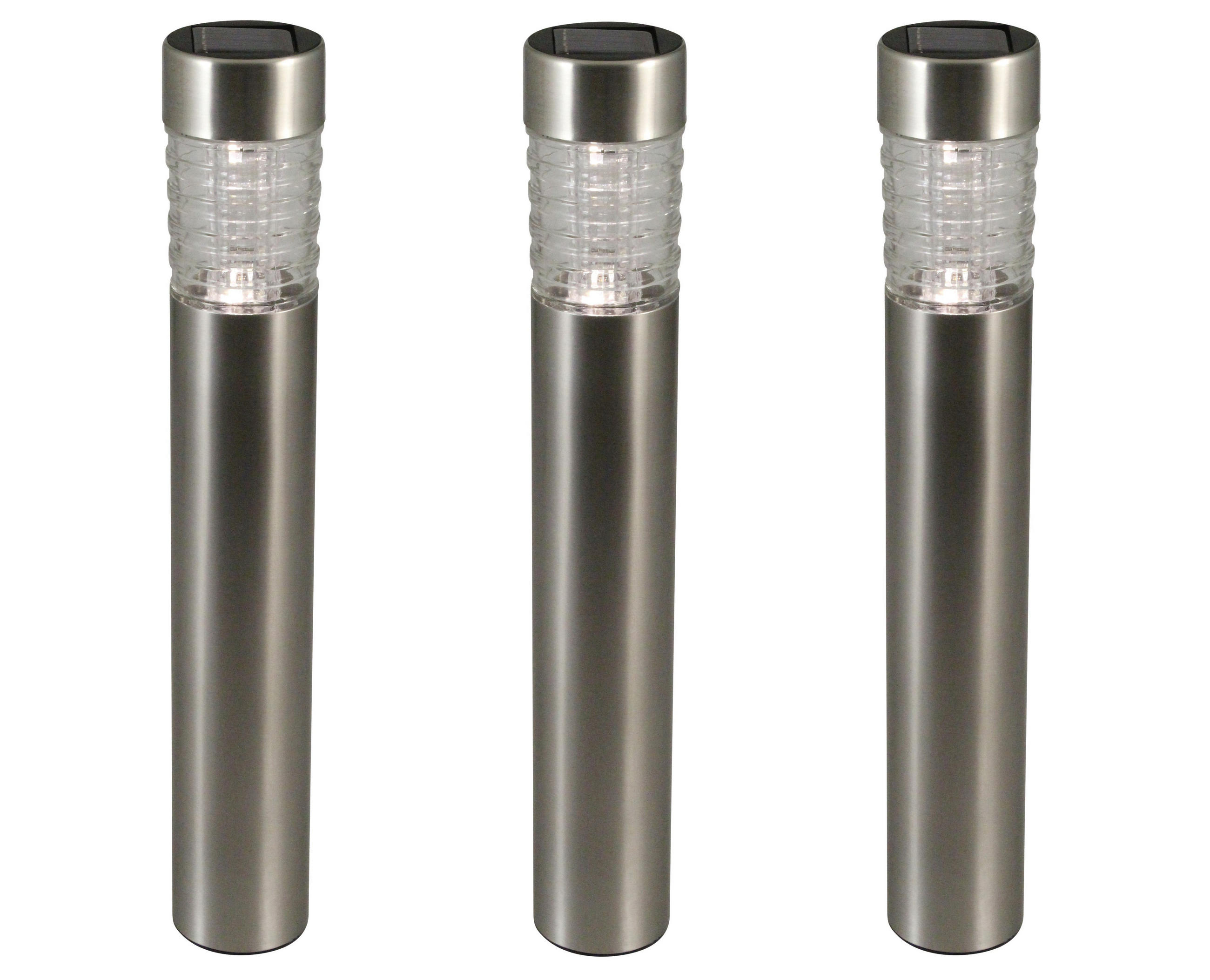 WEGELEUCHTE 3er Set 11.5/40/20cm - Silberfarben, Metall (20/11.5/40cm) - Luxform