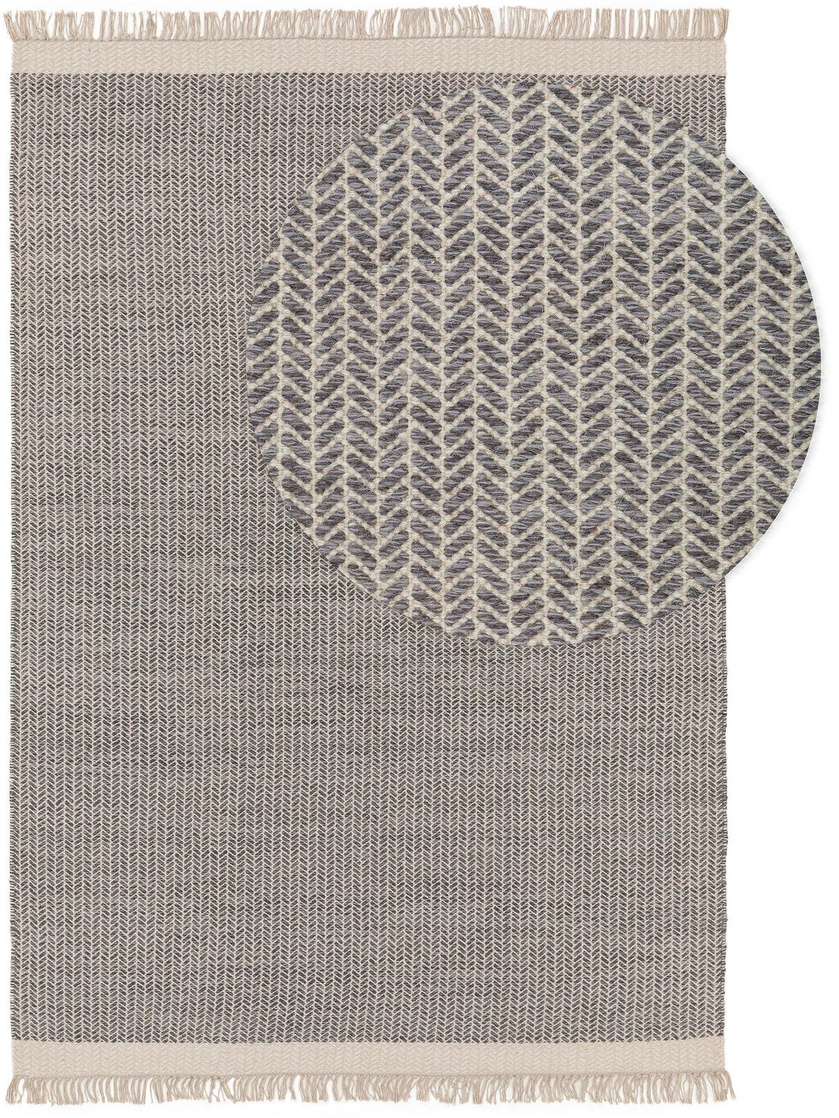 WOLLTEPPICH Kim Grau 80x120 cm - Grau, Textil (80/120cm) - benuta Pure