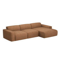 ECKSOFA DOVE Chenille-Stoff in Orange - Orange, Holzwerkstoff/Kunststoff (250/90cm) - Idohome