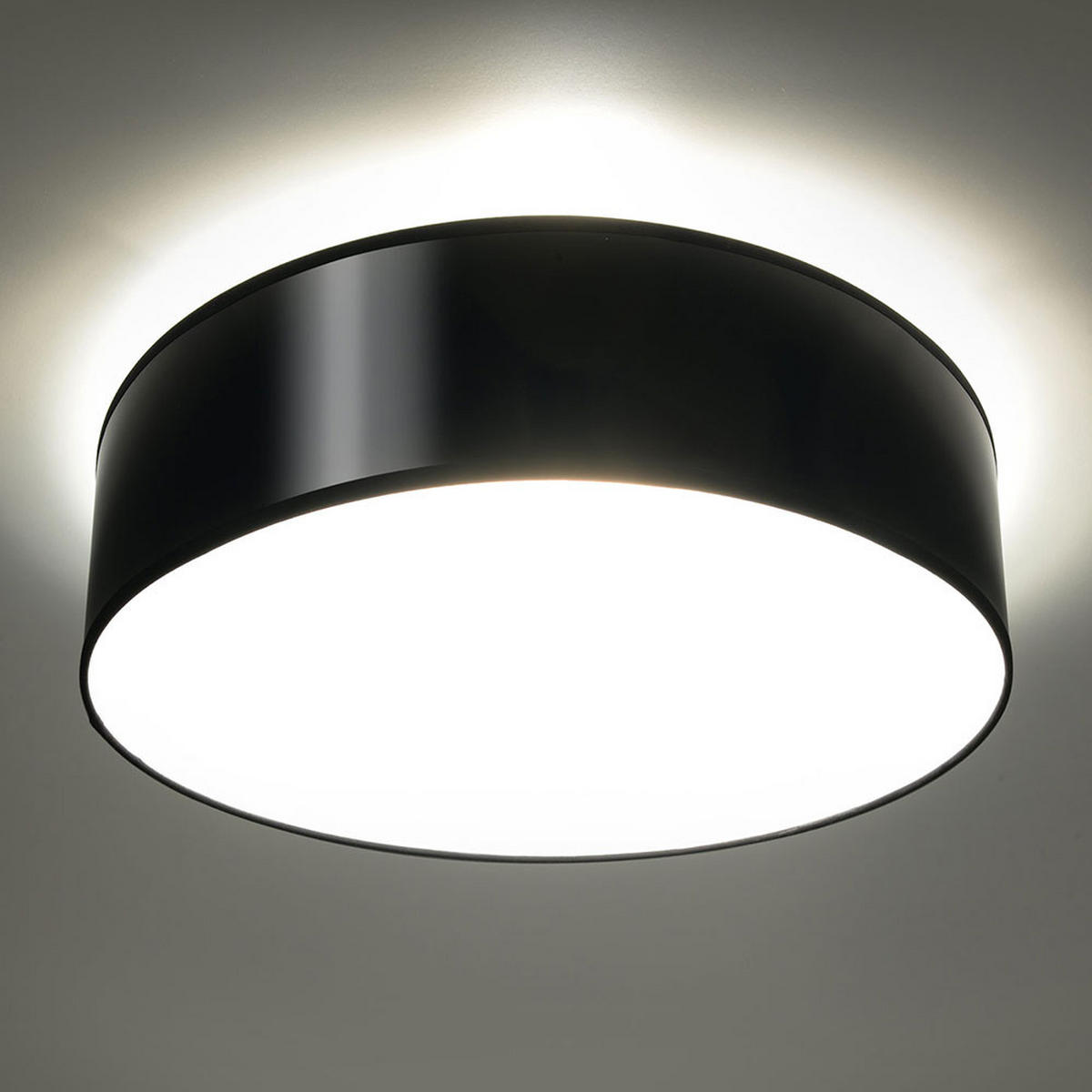 DECKENLEUCHTE Stahl Schwarz Rund - Schwarz, Metall (35/35/12cm)