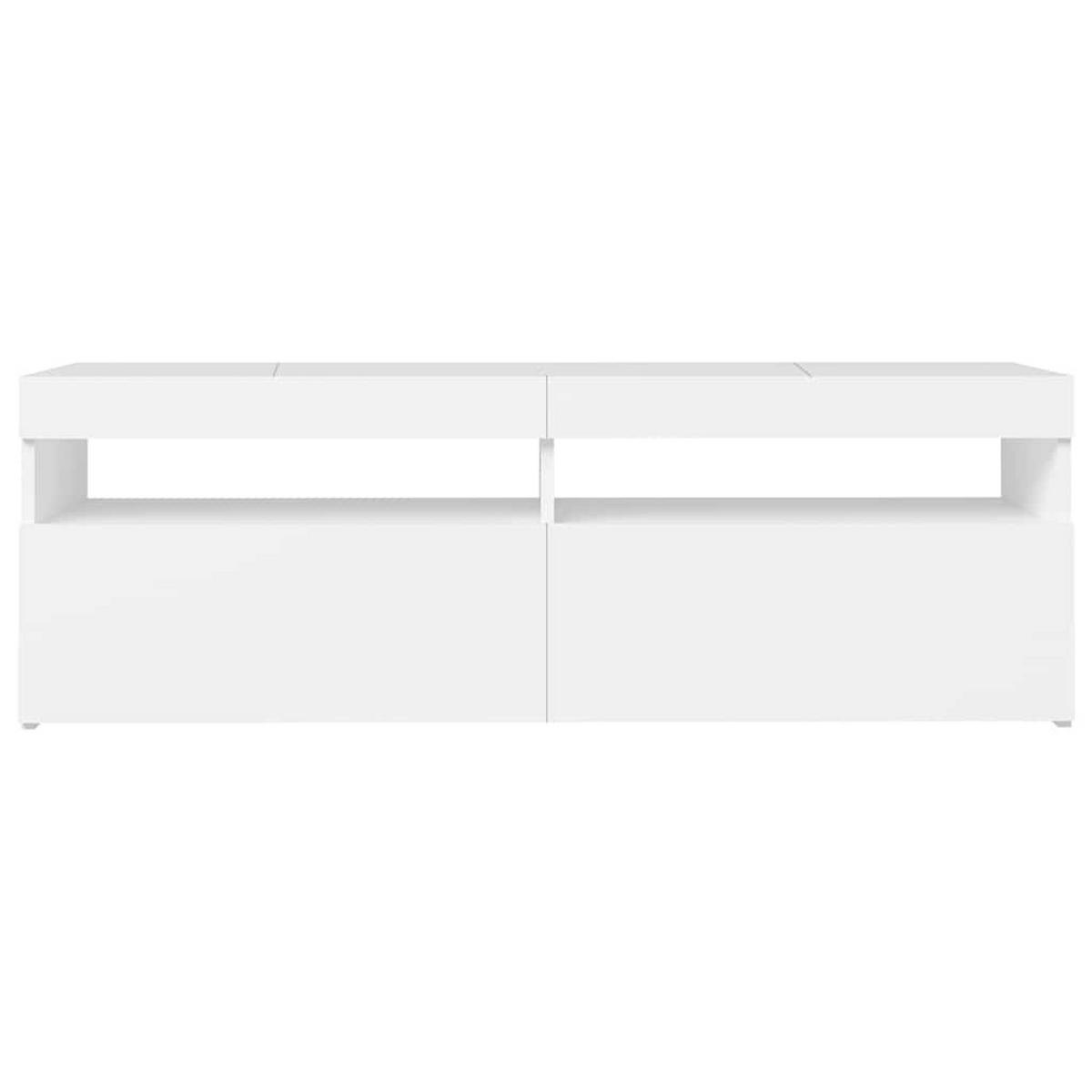 TV-SCHRANK Mit Led-Leuchten Weiss 120/35/40 Cm - Weiß, Holzwerkstoff (34/40/70cm) - vidaXL