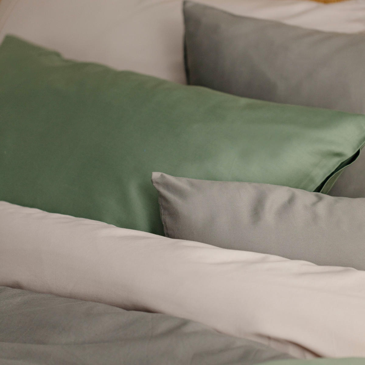 BETTWÄSCHE Satinette - Grau, Textil (140/200cm) - home&you