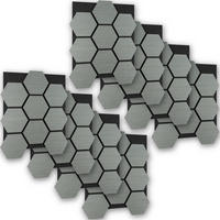 AKUSTIKPANEELE Sonic Shield, je 76 x 62 x 1,8 cm, Größe flexibel anpassbar, Eiche hellgrau - Eichefarben/Hellgrau, Holz (62/1.8/76cm) - tectake