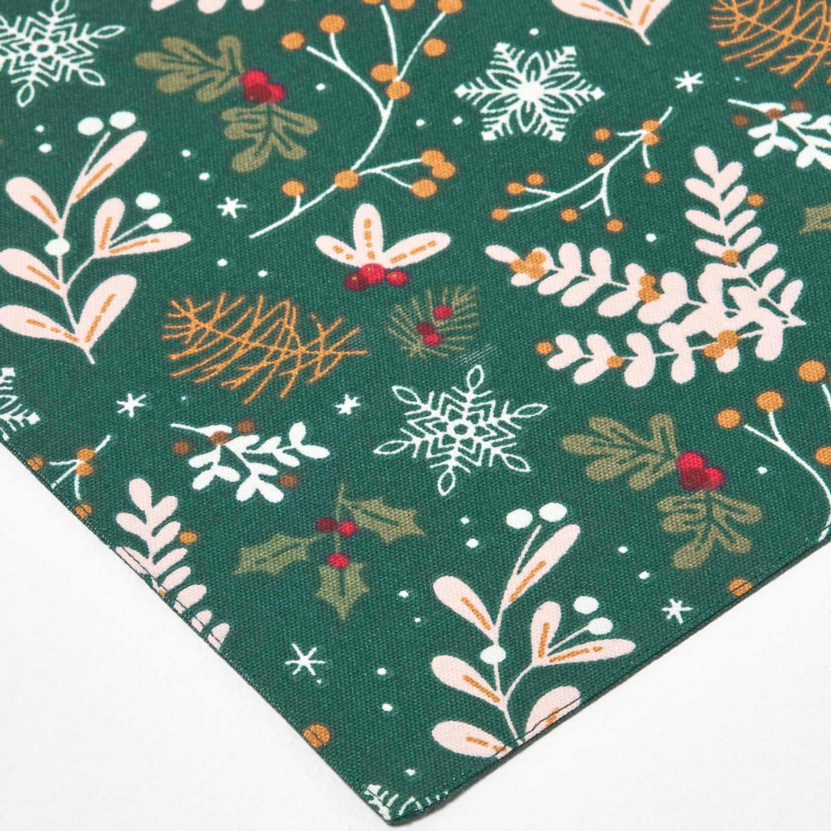TISCHLÄUFER Weihnachten – Weihnachtswald grün, 35/250 cm, 100% Baumwolle - Grün, Textil (35/250cm) - Homescapes