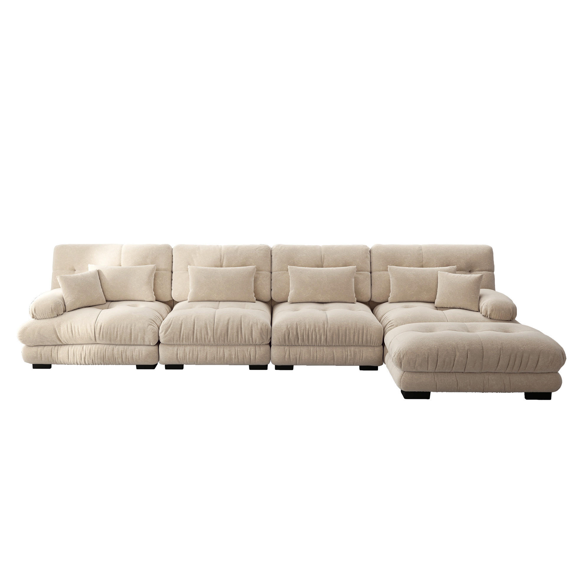 ROHOVÁ sedačka 406/145 cm zo ženylky vo svetlej kávovej farbe - cappuccino, textil (145/406cm) - Flora Grace