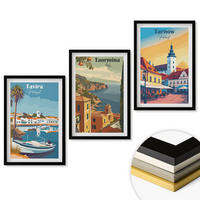 WANDBILDER 3er-Set - 40x60 cm Schwarzer Rahmen - Ansichten von Küstenstädten - Schwarz, Kunststoff (40/60cm) - ArtPrintCave