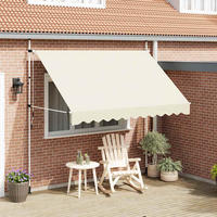 EINZIEHBARE Markise Handbetrieben 300 cm Cremeweiß - Creme, Textil (300/1/1cm) - furnicato