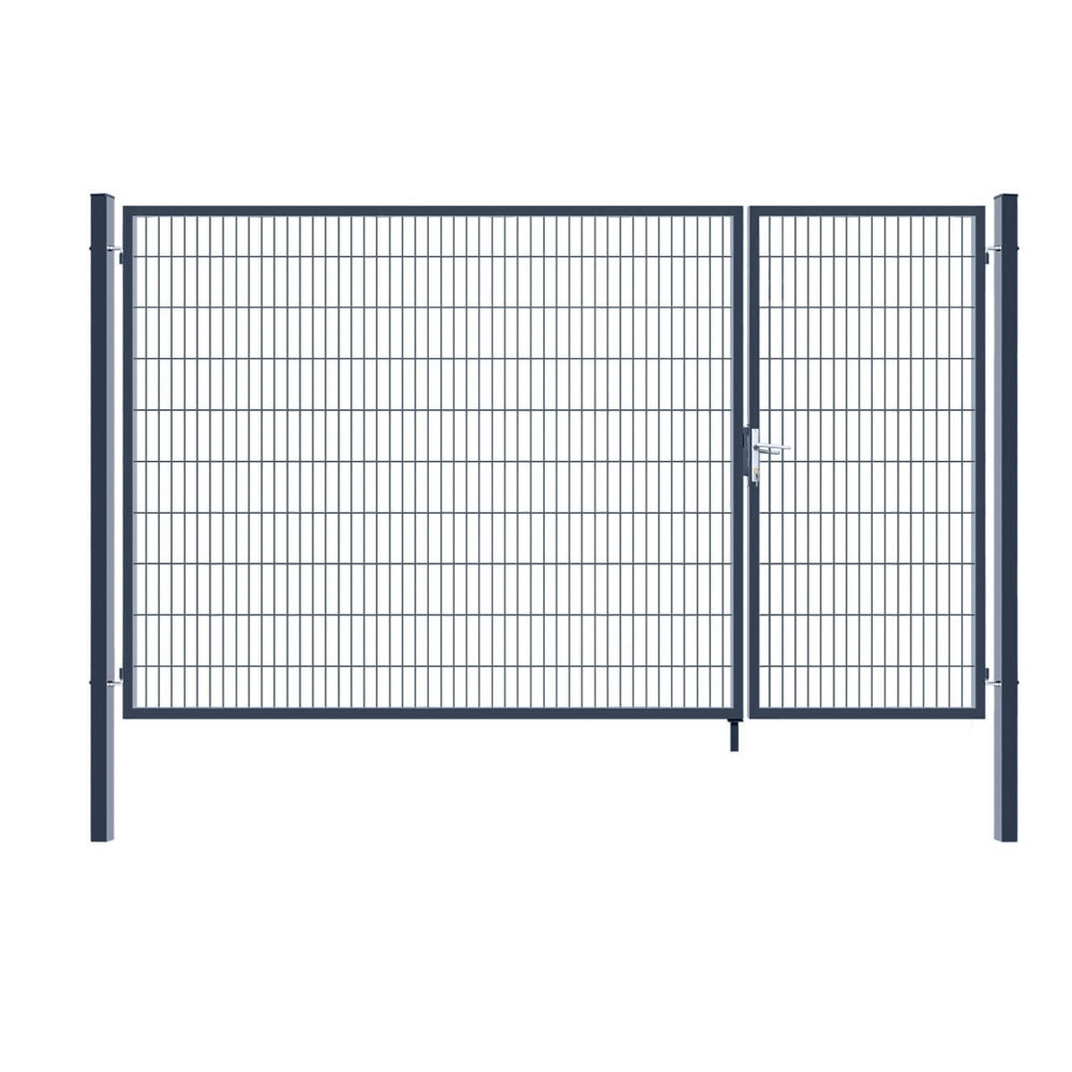 GARTENTOR ADITUS - Farbe: Anthrazit, Größe: 200 x 350 cm - Anthrazit, Metall (350/200cm) - Home Deluxe