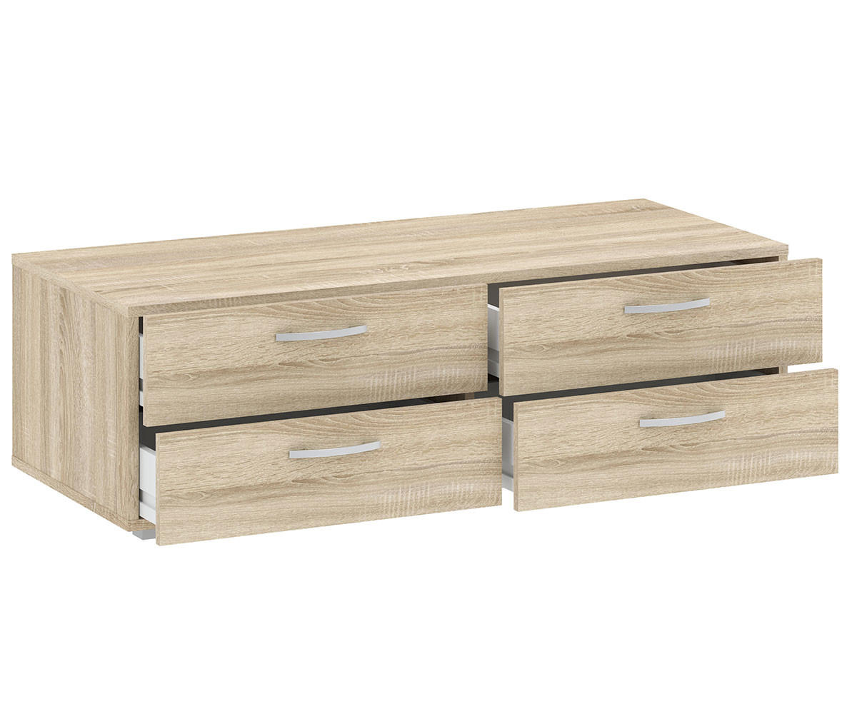 KLEIDERSCHRANKUNTERSATZ Basic Eiche Sonoma 110,5 / 52 / 35 cm - Silberfarben/Braun, Holz/Holzwerkstoff (110.5/35/52cm) - Feldmann-Wohnen