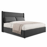 POLSTERBETT 160/200 mit Bettkasten und verstellbarem Kopfteil in Grau - Grau, Textil/Metall (160/200cm) - EVRYAE