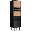REGAL LOFTY Kreuzeinlage, schwarz / Eiche natur - Eichefarben/Multicolor, Holzwerkstoff (52/174/41cm) - KONSIMO®