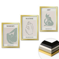 WANDBILDER 3er Set - 20x30 cm Goldrahmen - Abstrakte Pastellfiguren - Goldfarben, Kunststoff (20/30cm) - ArtPrintCave