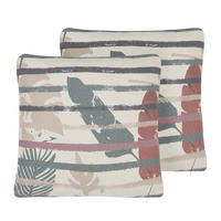 DEKOKISSEN 2er-Set Bunt 45/45 cm Bidens - Multicolor, Naturmaterialien/Textil (45/45cm) - Beliani