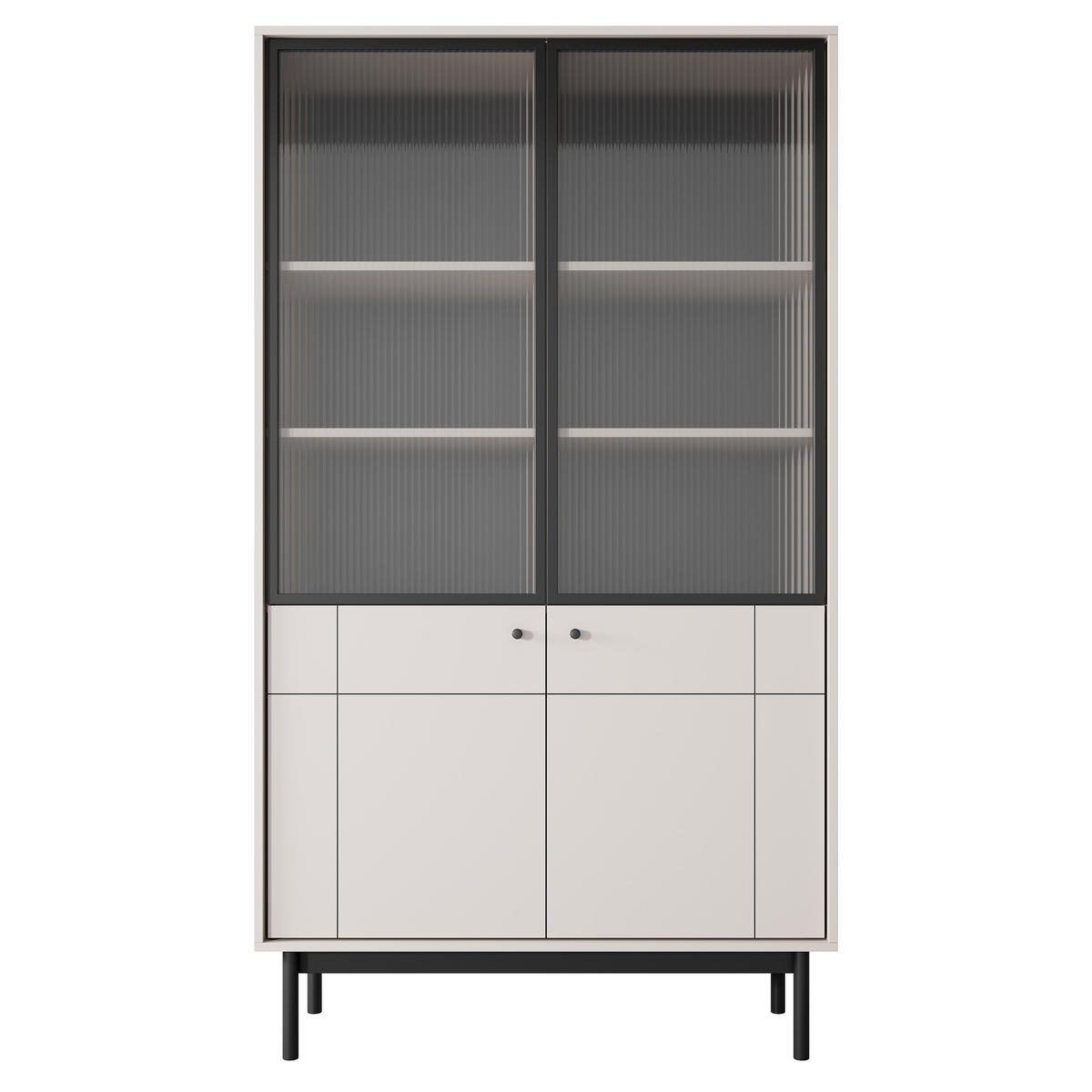 VITRINE GIAPPONESE 184,6 / 103,4 cm in Kaschmir - Kaschmir, Holzwerkstoff (103.4/184.6/39cm) - MASSENO