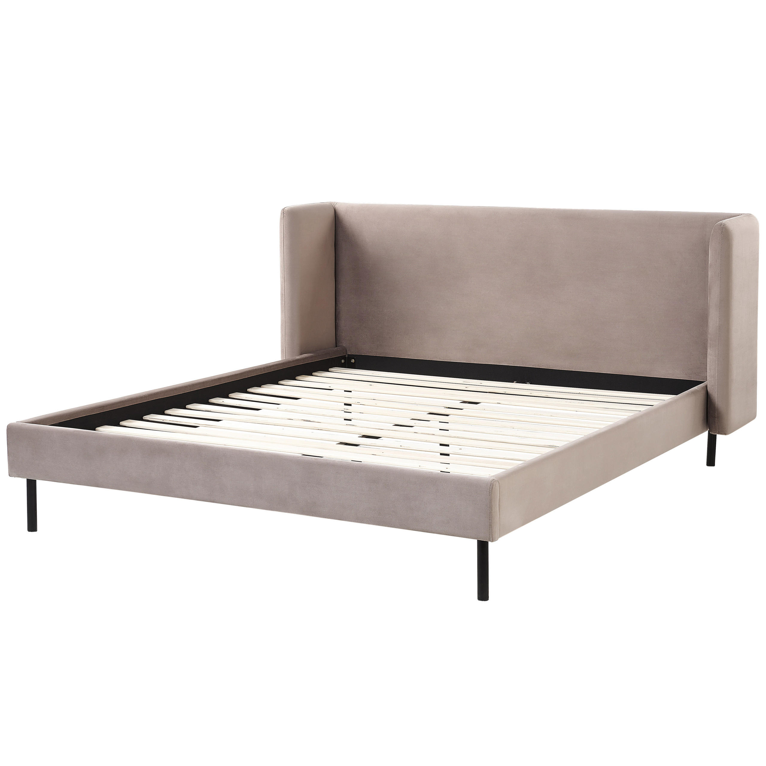 POLSTERBETT 160/200cm Taupe Arette - Taupe, Textil (160/200cm) - Beliani