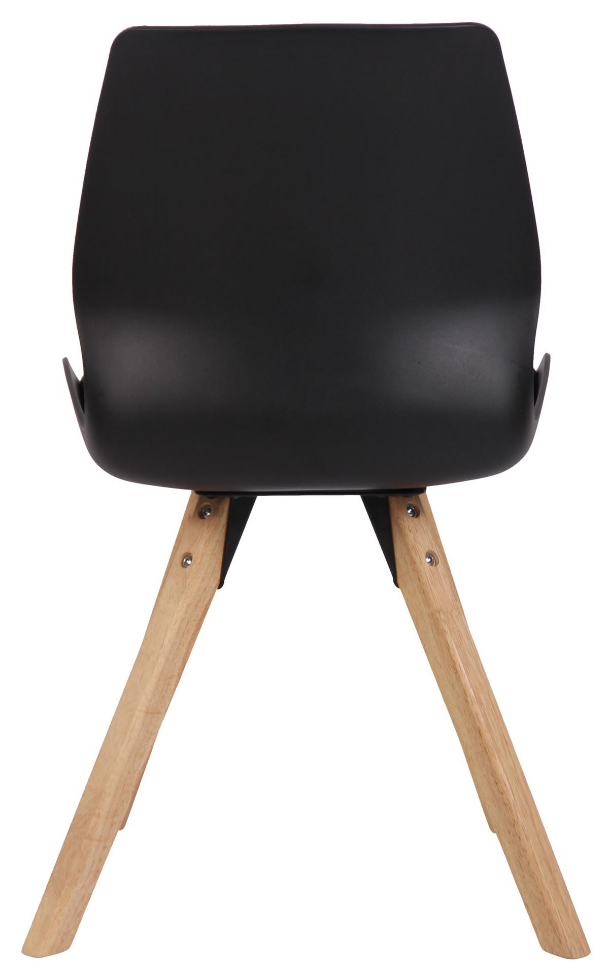 STUHL 2er Set Kunststoff schwarz - Eukalyptusholzfarben/Schwarz, Holz/Kunststoff (48/87/58cm) - CLP