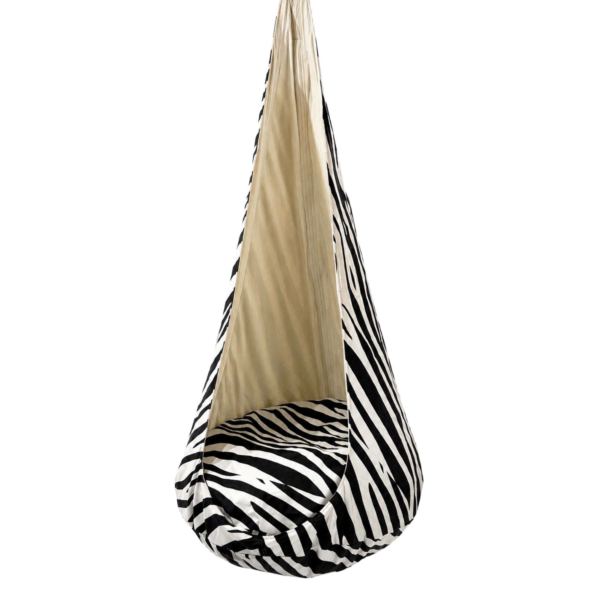 KINDER-HÄNGESESSEL XXL Zebra – weiche Cocoon-Schaukel zum Spielen und Entspannen - Weiß, Textil (85/180/85cm) - Bees & Blooms