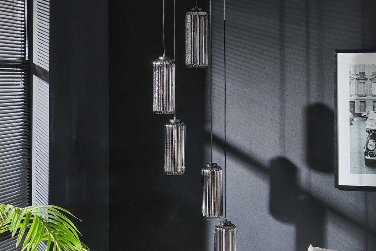 HÄNGELAMPE CARTOLA Schwarz Glas - Schwarz, Glas (45/45/180cm) - KAWOLA