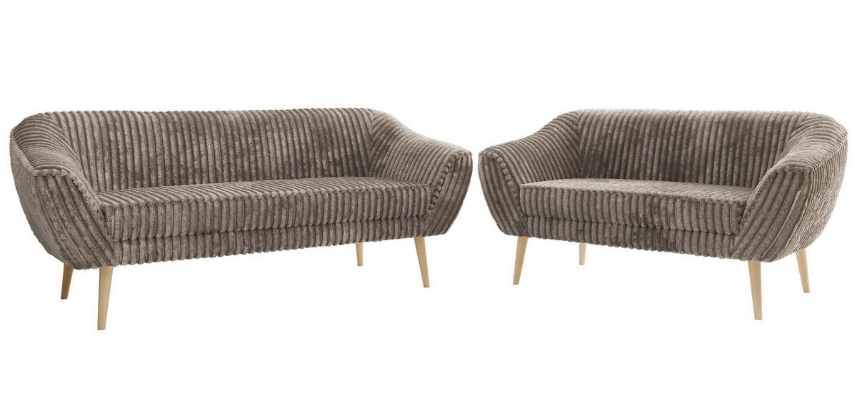 SEDACIA ZOSTAVA 3+2 PIRS - Svetlohnedá Manšester - Drevené nohy - svetlohnedá/farba buka, kompozitné drevo/textil (180/75/74cm) - MKS