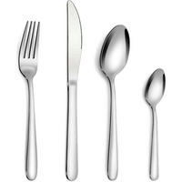 BESTECKSET 24-teilig für 6 Personen Edelstahl Hochglanzpoliert Spülmaschinenfest - Silberfarben, Metall