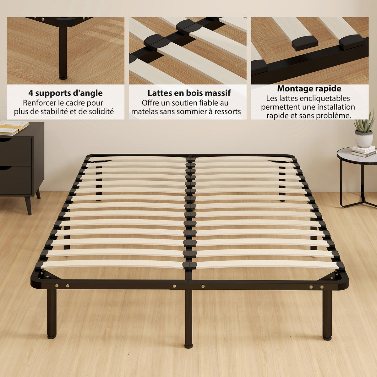 BETT 140x190 cm DE-14633 mit Stauraum, industriell Schwarz - Schwarz, Metall (140/190cm) - ComfortXL