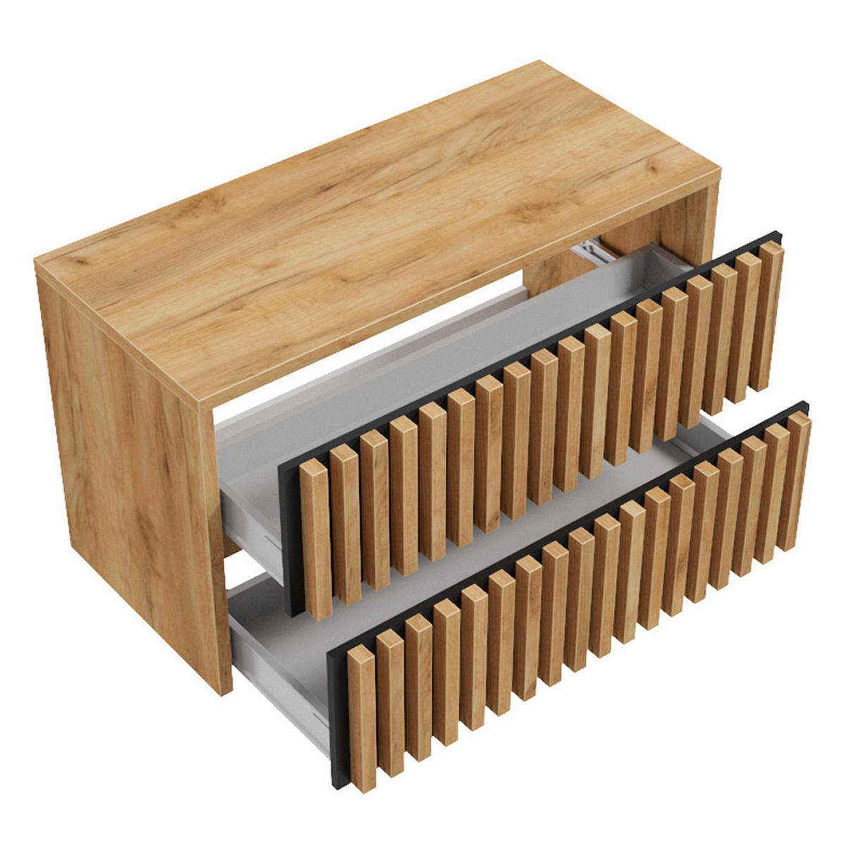 BADMÖBEL-SET 3-TLG. Lucca-107 - Braun, Holzwerkstoff (155/200/46cm) - Lomado