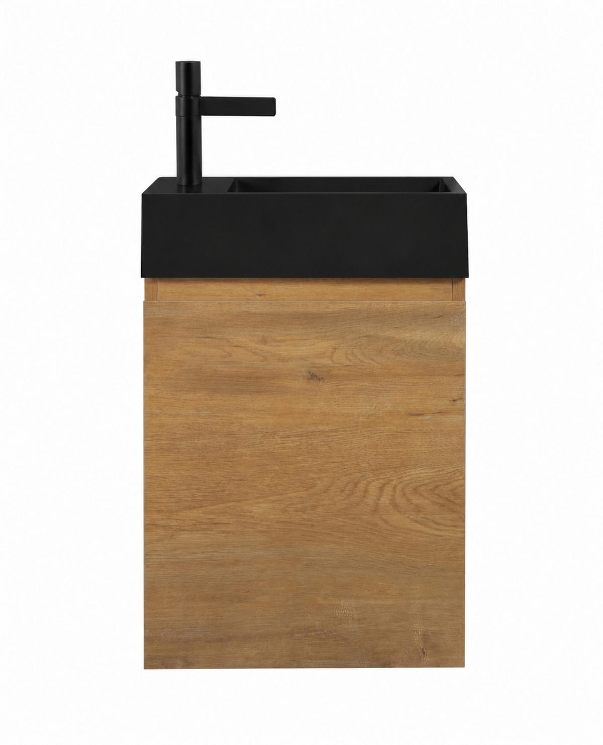 SET UMÝVADLA S SKRINKOU Angela 2 diely dub - čierne umývadlo - 40 x 22 x 64 cm - čierna/farba duba, drevo (40/52/22cm) - Badplaats