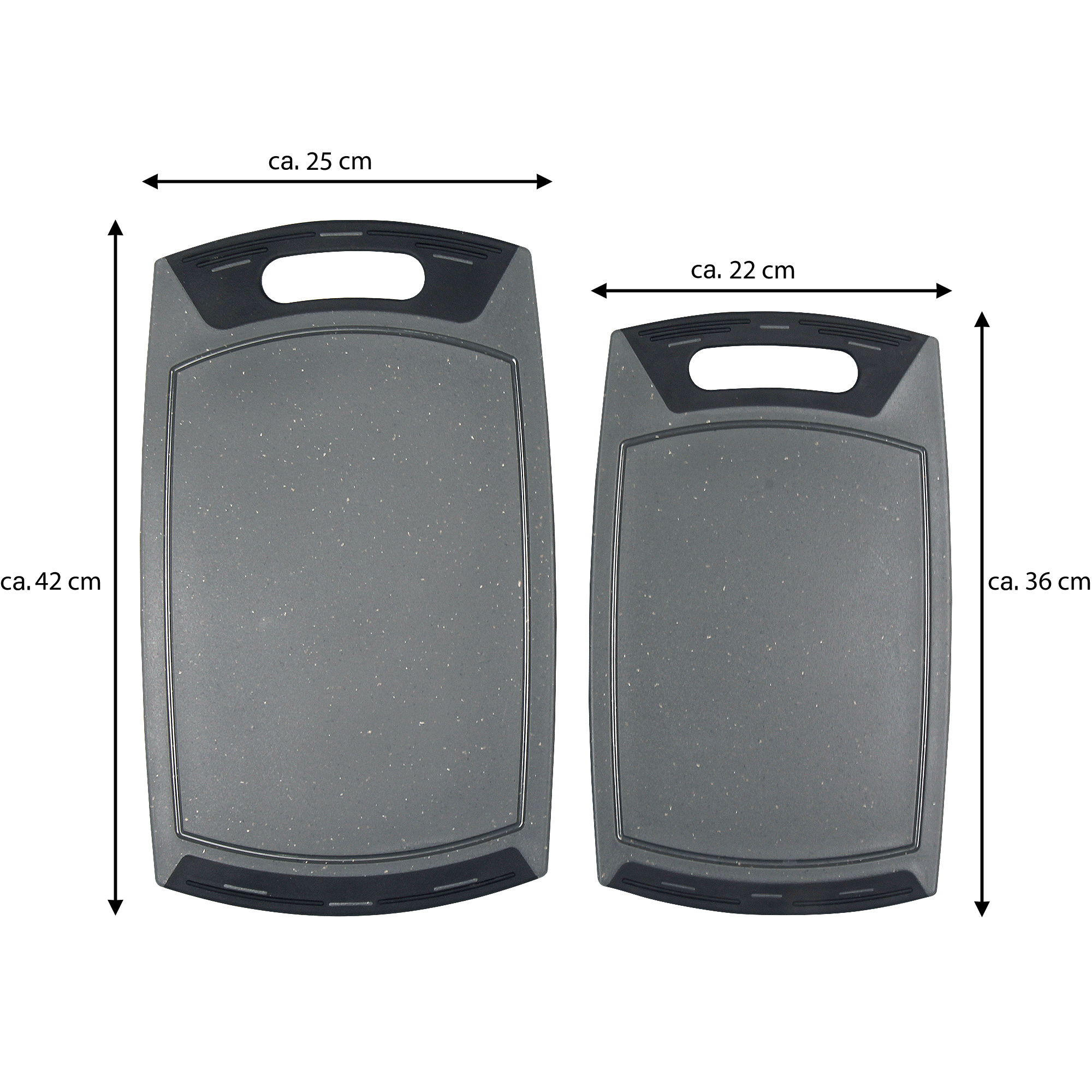 SCHNEIDBRETTER SET 2-TEILIG - Schwarz, Kunststoff (26.5/43.2cm) - Stoneline