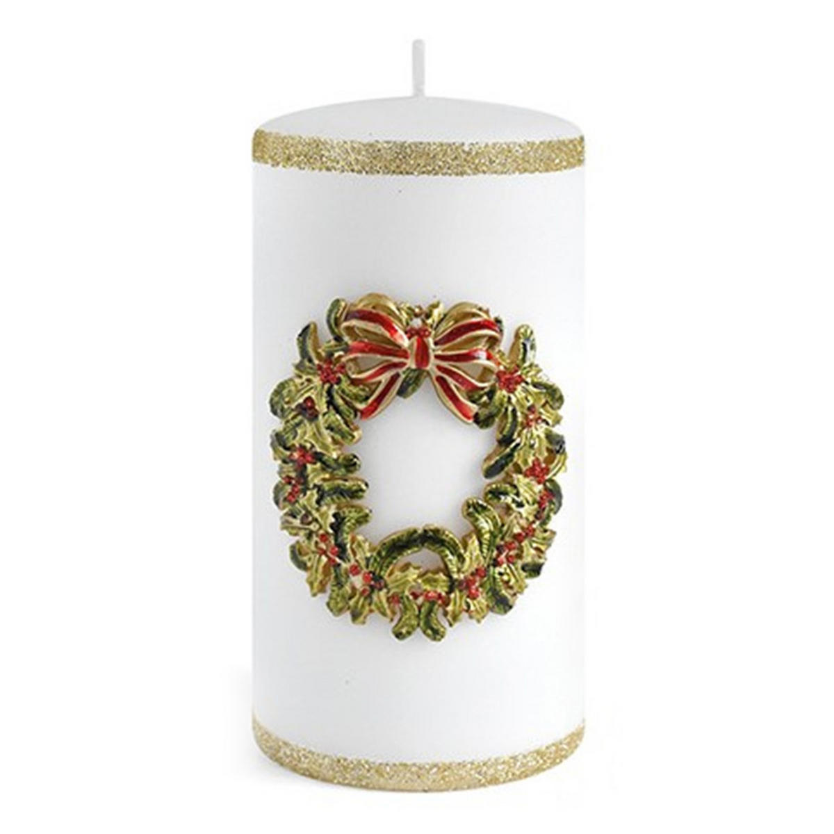 KERZE Blumenkrone Weiß 7/7/14 cm Kunstoff - Weiß, Kunststoff (14cm) - Mondex