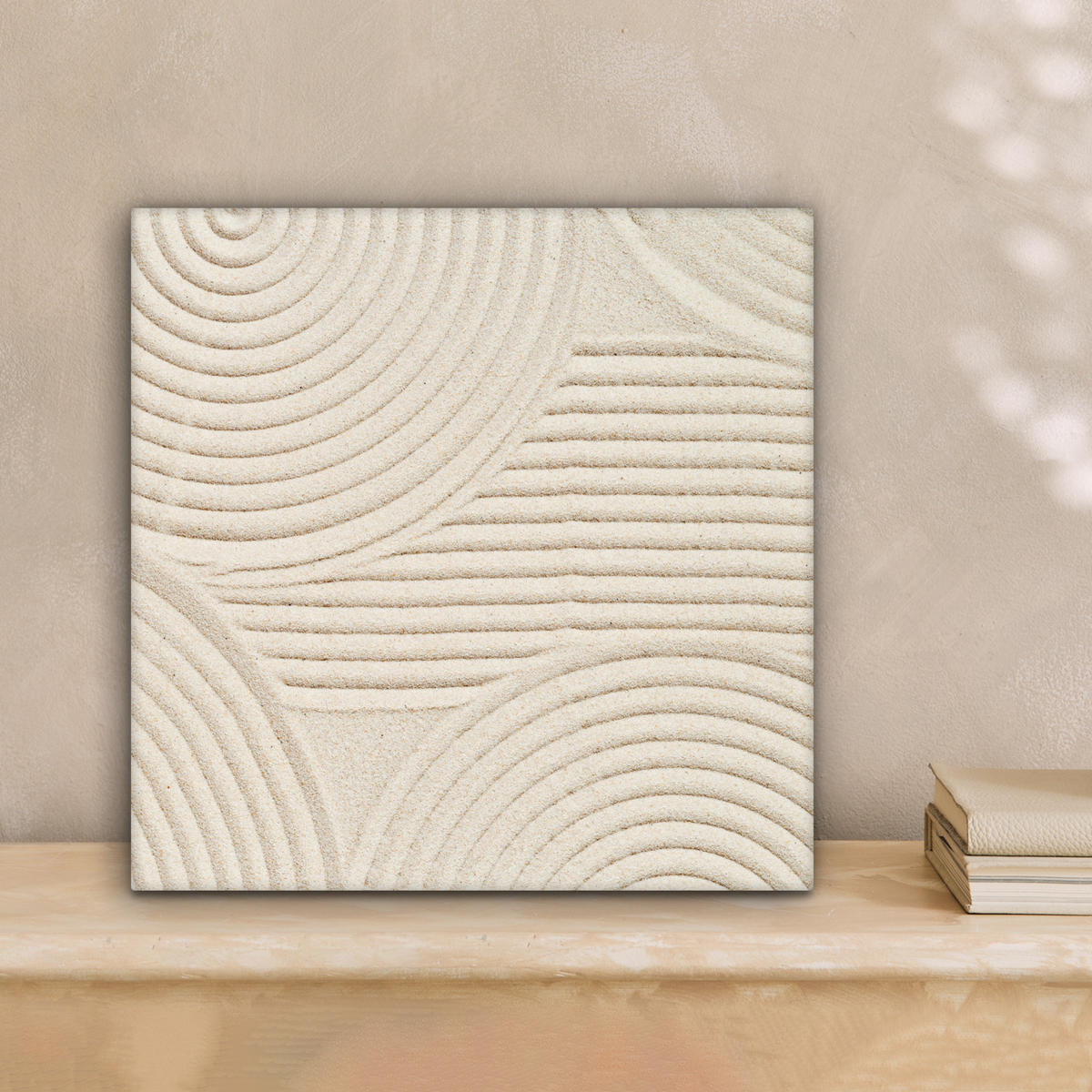LEINWANDBILD Muster - Abstrakt - Weiß 20x20 cm - Beige, Textil (20/20cm) - MuchoWow