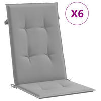 GARTENSTUHLAUFLAGEN Für Hochlehner 6Er Set Grau 120/50/3Cm Stoff - Grau, Textil (50/3/120cm) - vidaXL