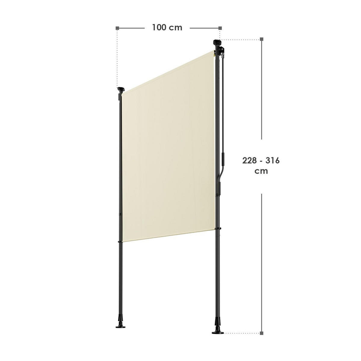 SENKRECHTMARKISE Barbados beige 100 x 310 cm - Beige, Textil (100/310cm) - Juskys