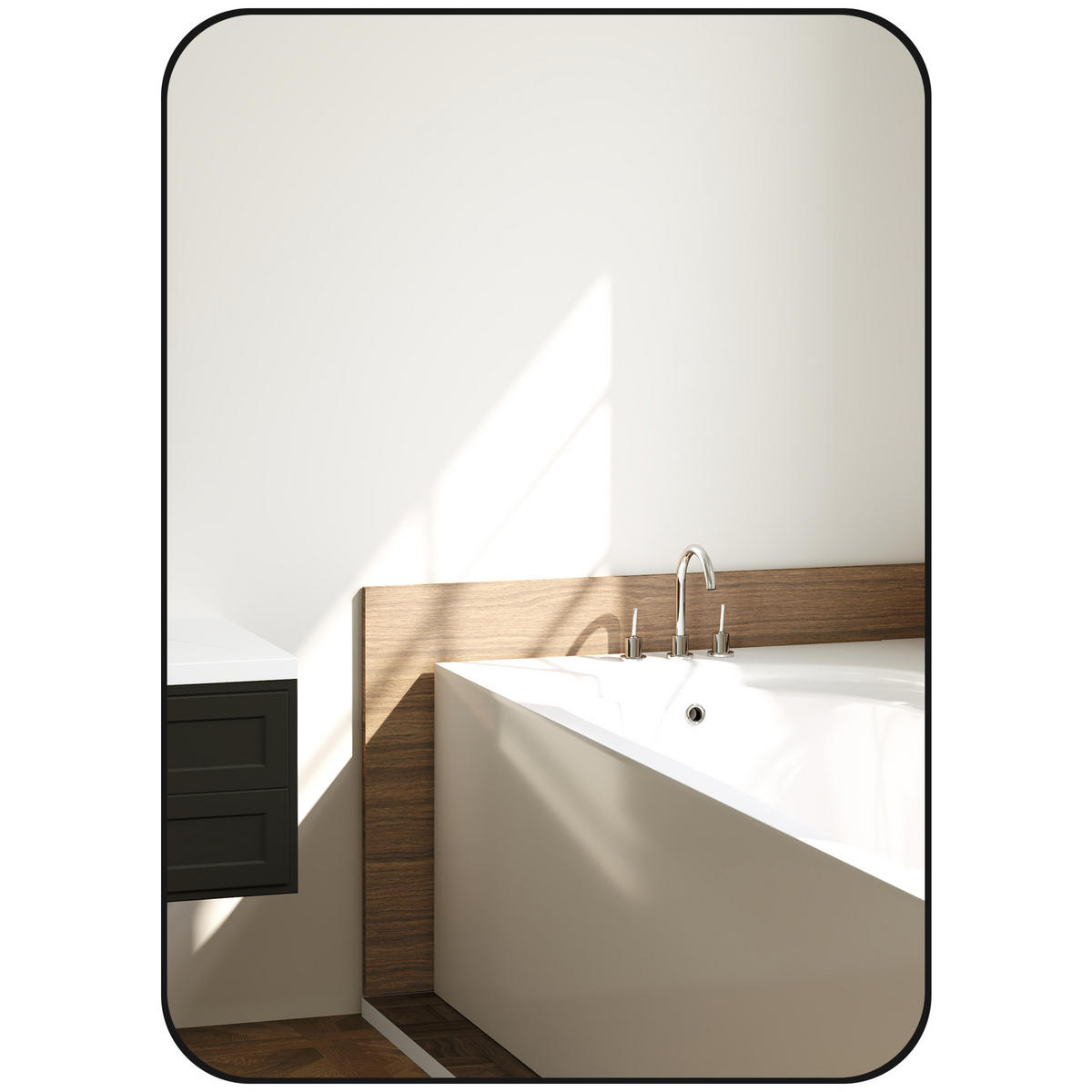 BADSPIEGEL DE-09292 Schwarz - Schwarz, Glas (50/2.5/70cm) - ComfortXL