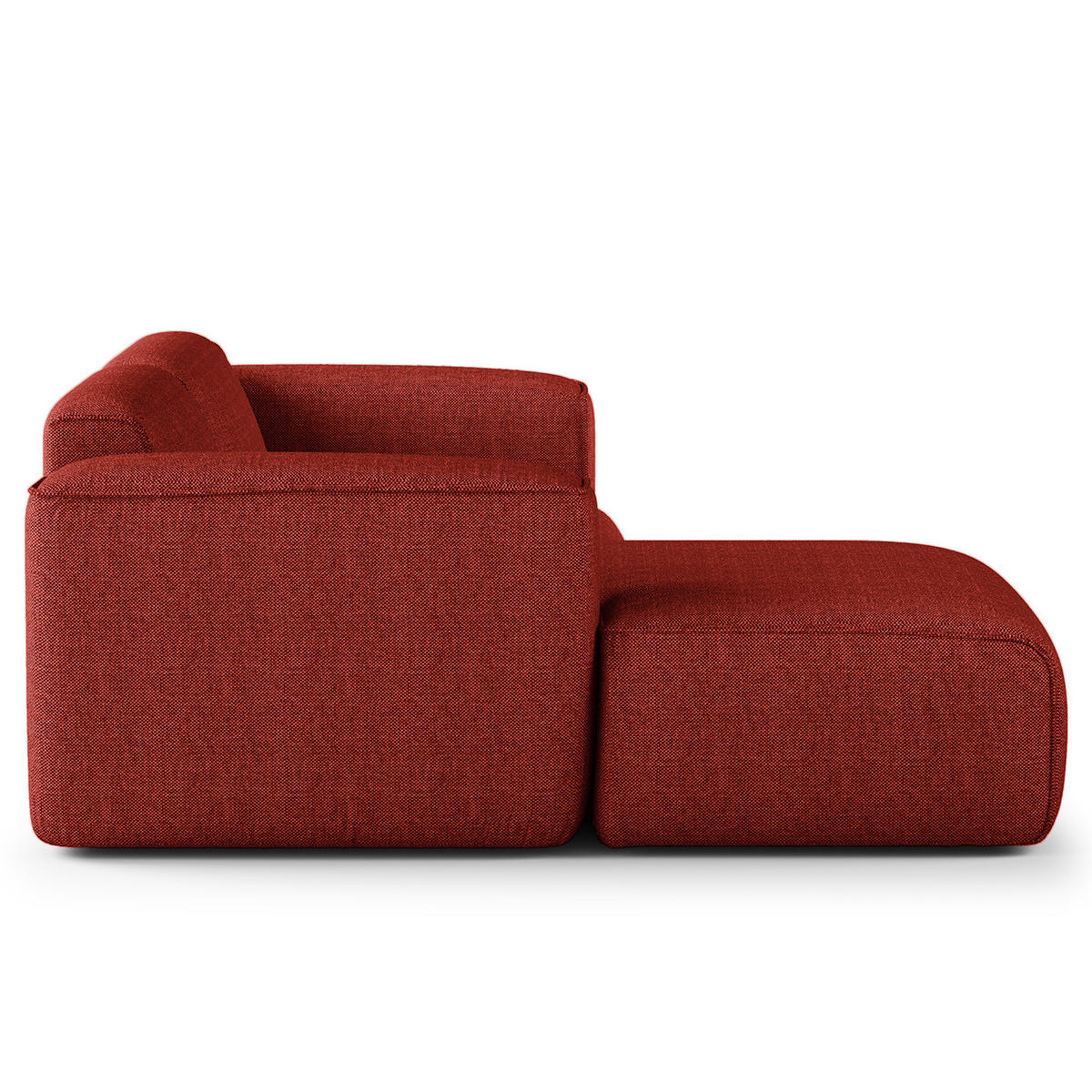 ECKSOFA mit XL-Longchair - Rot/Schwarz, Kunststoff/Textil (260/171cm) - home24