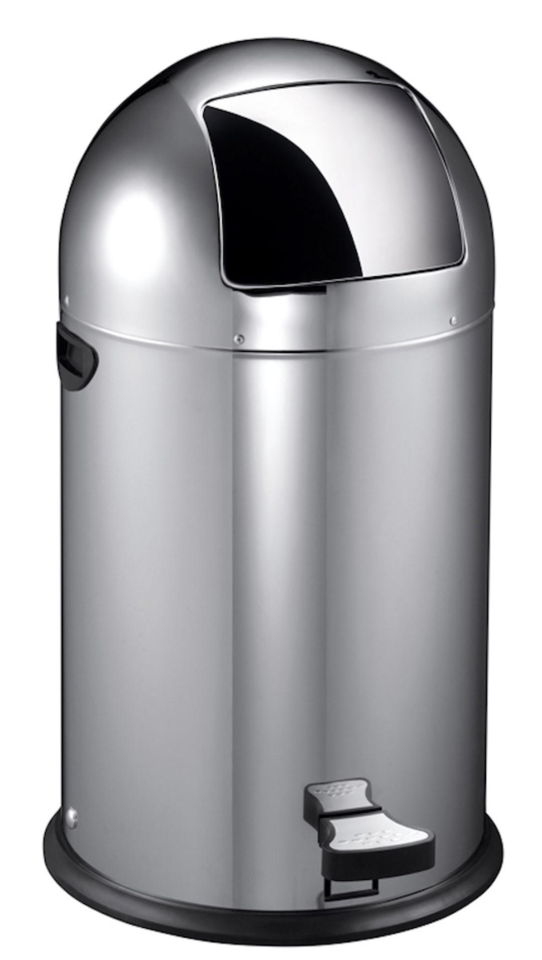 MÜLLEIMER Stilvoller Eleganter Mit Starkem Fußpedal und Verzinktem Inneneimer 40 Liter 74 x 41,5 x 47,5 cm Edelstahl - Silberfarben, Metall (41.5/74/47.5cm) - PROREGAL