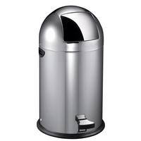 MÜLLEIMER Stilvoller Eleganter Mit Starkem Fußpedal und Verzinktem Inneneimer 40 Liter 74 x 41,5 x 47,5 cm Edelstahl - Silberfarben, Metall (41.5/74/47.5cm) - PROREGAL