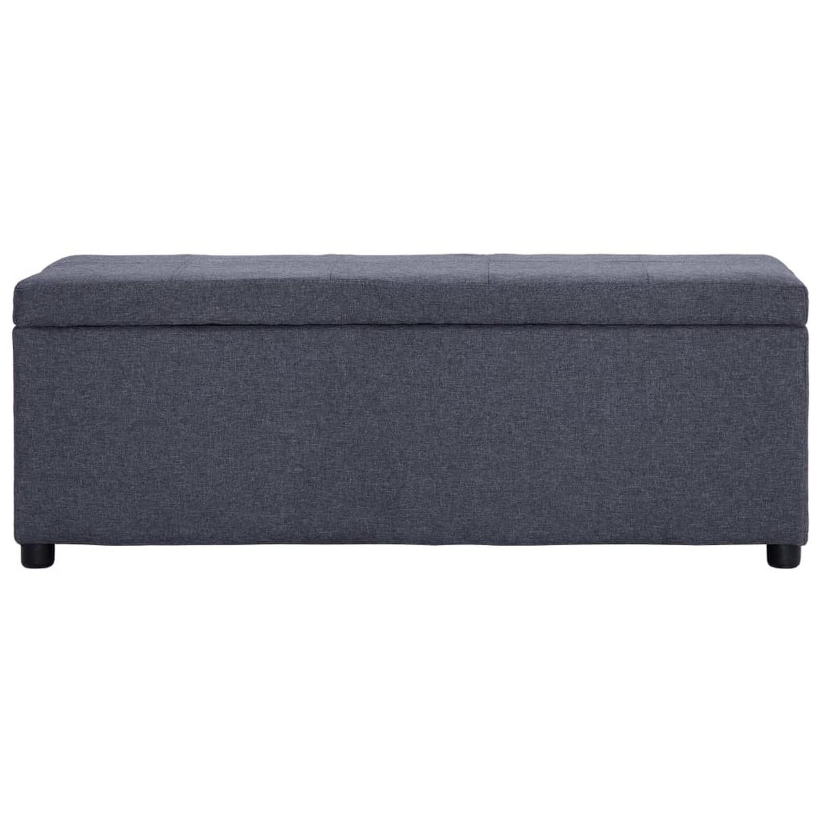 BANK Mit Staufach 116 Cm Dunkelgrau Polyester - Grau, Textil (38/43/116cm) - vidaXL