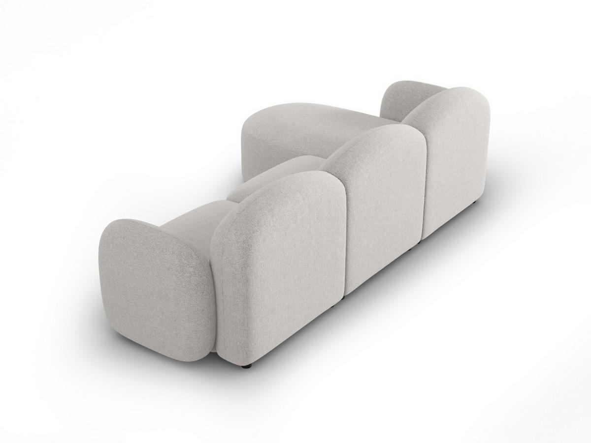 ECKSOFA rechts Blair aus Chenille-Stoff silber meliert 4 Sitzplätze - Silberfarben, Textil (155/272cm) - Micadoni