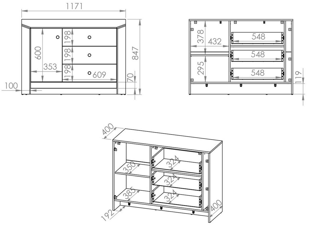 JUGENZIMMER-SET Terni silbergrau 4lteilig - Silberfarben/Grau, Holz/Holzwerkstoff (420/201/207cm) - Feldmann-Wohnen