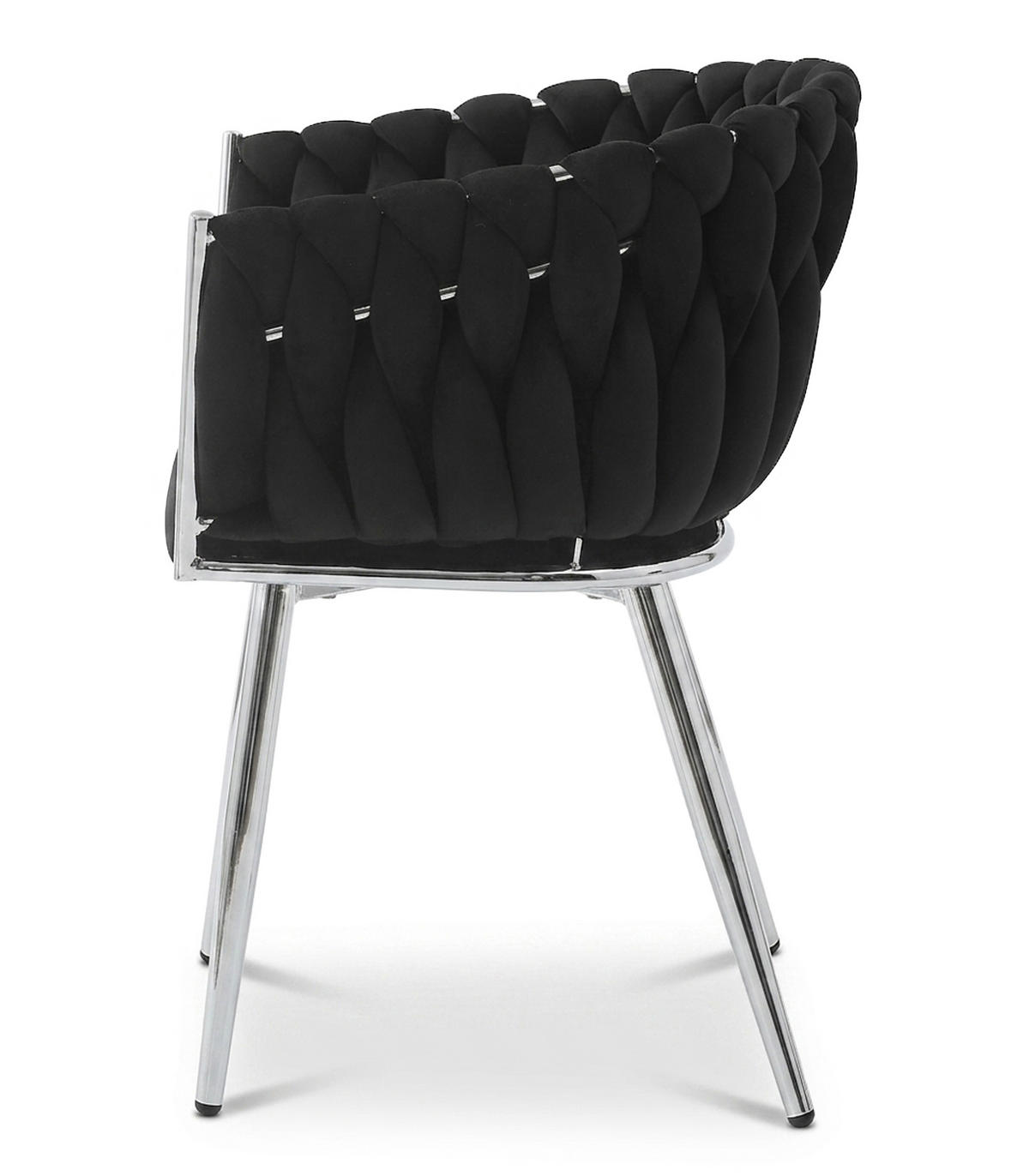 STUHL Schwarz 61x55 cm ORION Samt 2 Stück - Schwarz, Metall (61/44/55cm)