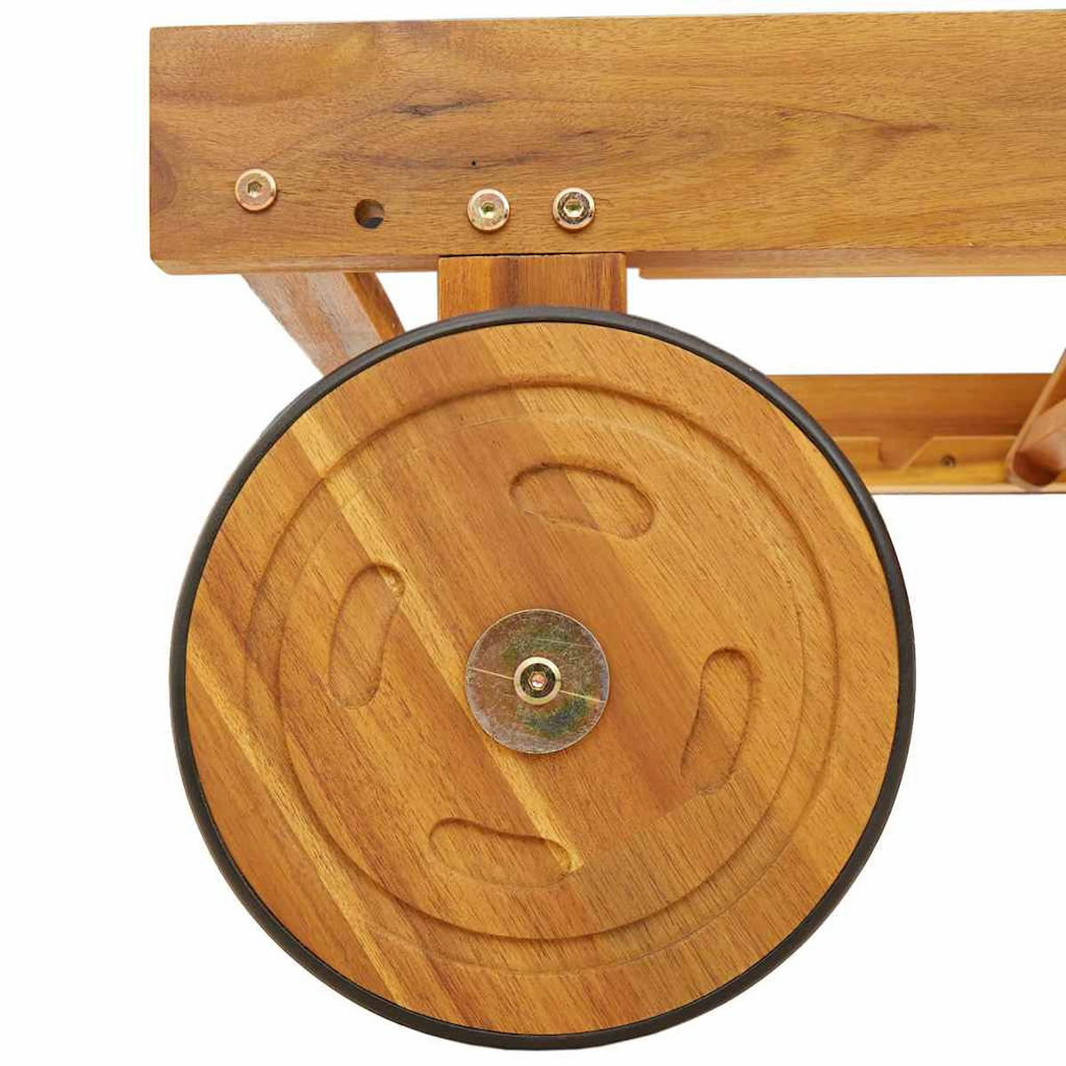 SONNENLIEGE Mit Tisch Massivholz Akazie - Braun, Holz (63/85/199cm) - vidaXL