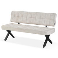 SITZBANK KAREN 160/59/88 cm Grau - Schwarz/Grau, Textil/Metall (160/88/59cm) - DUBI Möbel