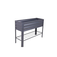 HOCHBEET Espoo mit Vlies Anthrazit Stahl Metall-Hochbeet für Garten - Anthrazit, Metall (41/80/114cm) - DELUKE