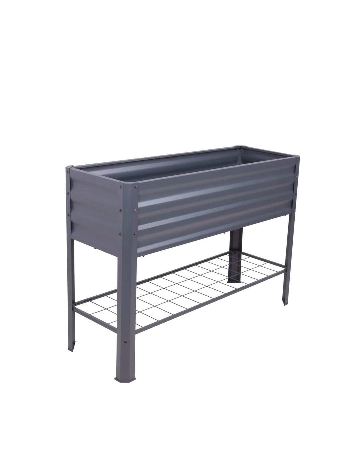 HOCHBEET Espoo mit Vlies Anthrazit Stahl Metall-Hochbeet für Garten - Anthrazit, Metall (41/80/114cm) - DELUKE