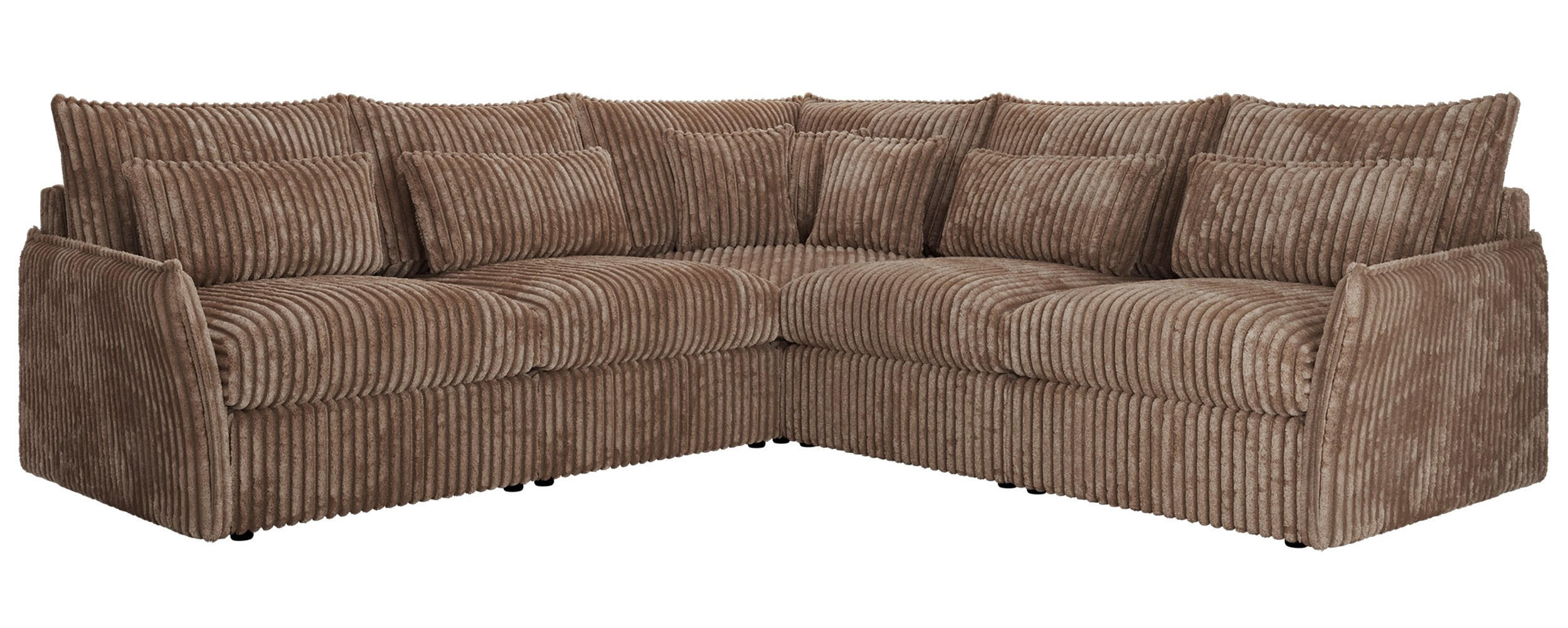 ECKSOFA VERSO L Braun Cord - Schwarz/Braun, Kunststoff/Textil (270/270cm) - MKS