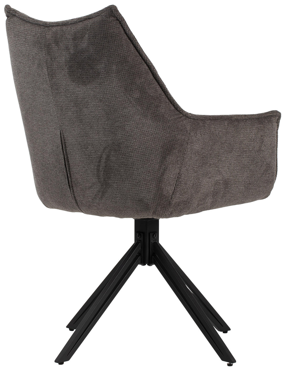 ESSZIMMERSTUHL 2-er Set Ginosa grau drehbar - Schwarz/Grau, Textil/Metall (62/90/66cm) - Mr. Deko