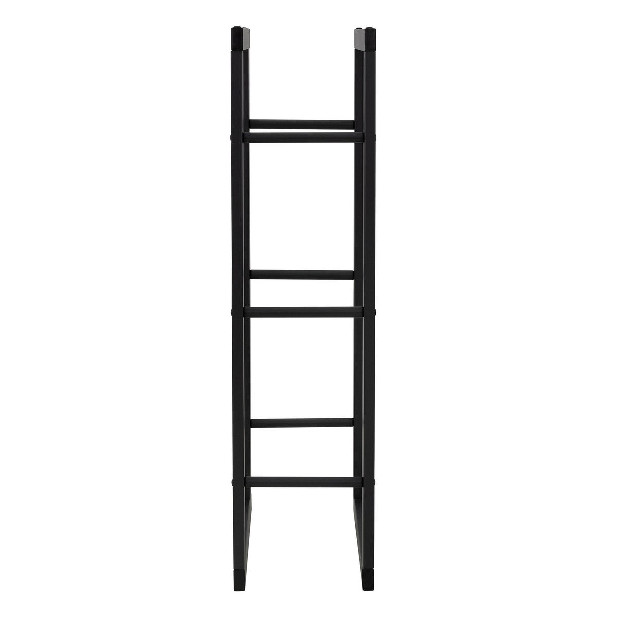 KAMINHOLZREGAL - Schwarz, Metall (25/100/60cm) - ML-DESIGN